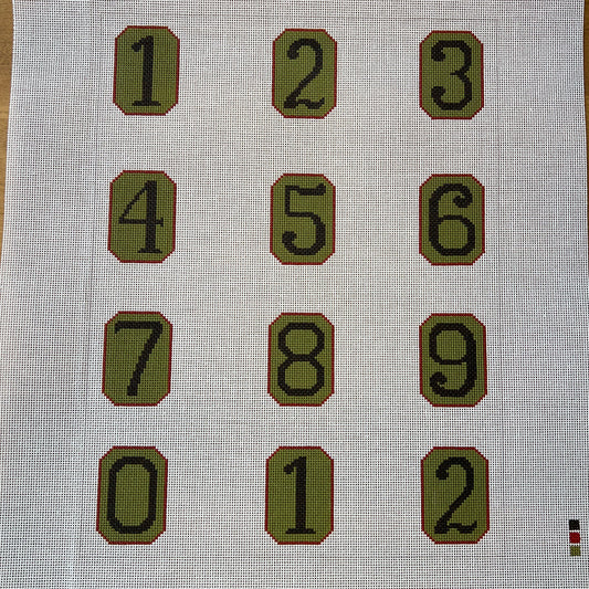The Gingham Stitchery Kirkland Design Studios Christmas Perpetual Calendar Numbers Needlepoint Canvas