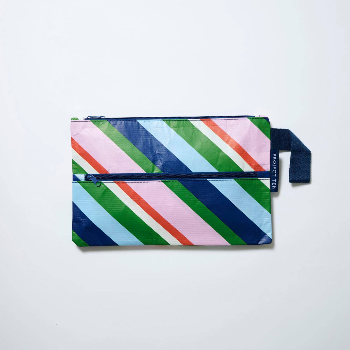 Project Ten Double Zip Project Bag – Rugby Stripe