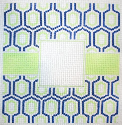 The Meredith Collection Blue Green Geometric Etc Needlepoint Canvas