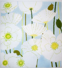The Meredith Collection White Poppies Etc Needlepoint Canvas