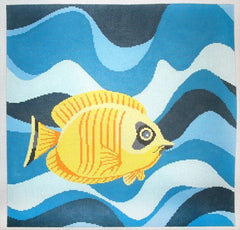 The Meredith Collection Yellow Fish Etc Needlepoint Canvas