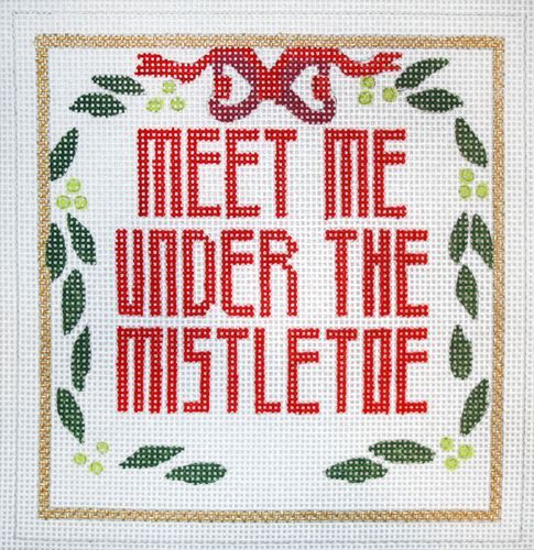 The Meredith Collection Meet Me Under the Mistletoe Needlepoint Canvas