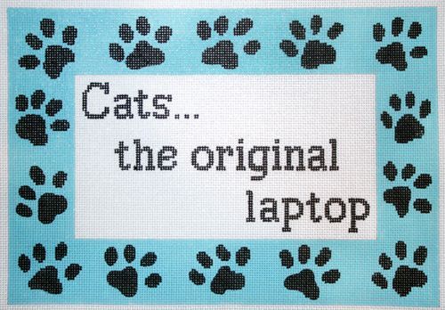 The Meredith Collection Cats the Original Laptop Needlepoint Canvas