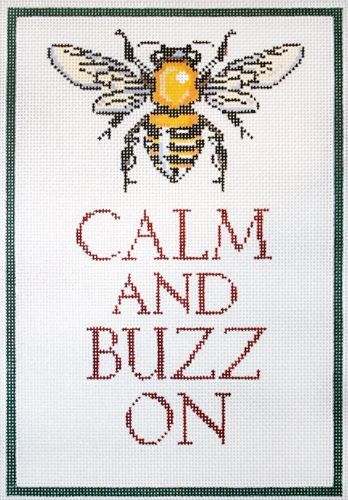 The Meredith Collection Bee Calm and Buzz On Needlepoint Canvas