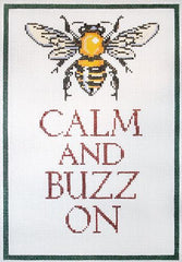 The Meredith Collection Bee Calm and Buzz On Needlepoint Canvas