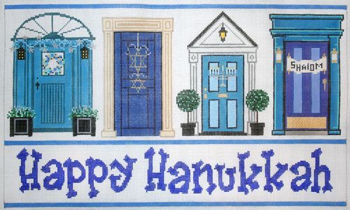 The Meredith Collection Hanukkah Doors Needlepoint Canvas