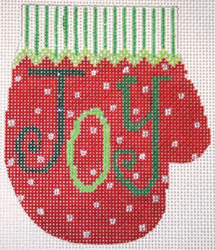 The Meredith Collection Joy Mitten Ornament Needlepoint Canvas