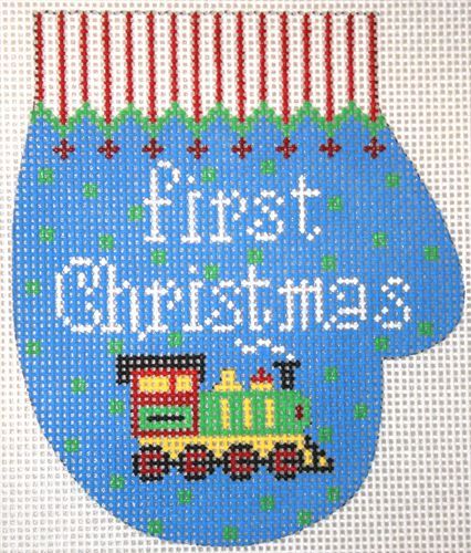The Meredith Collection First Christmas Mitten Boy Ornament Needlepoint Canvas