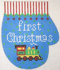 The Meredith Collection First Christmas Mitten Boy Ornament Needlepoint Canvas
