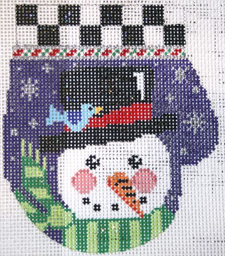 The Meredith Collection Frosty Mitten Ornament Needlepoint Canvas