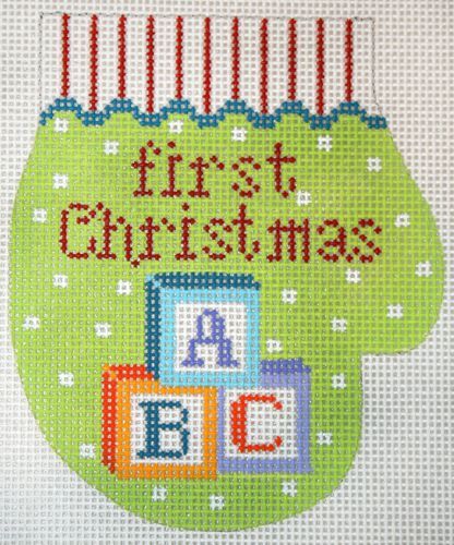 The Meredith Collection First Christmas With Blocks Ornament Needlepoint Canvas