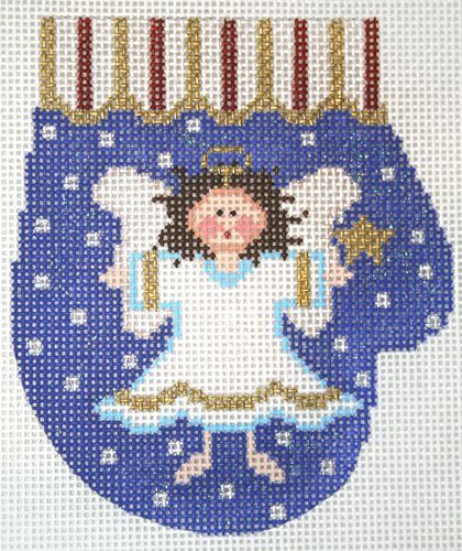 The Meredith Collection Angel Mitten Ornament Needlepoint Canvas