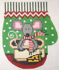 The Meredith Collection Christmas Mouse Ornament Needlepoint Canvas