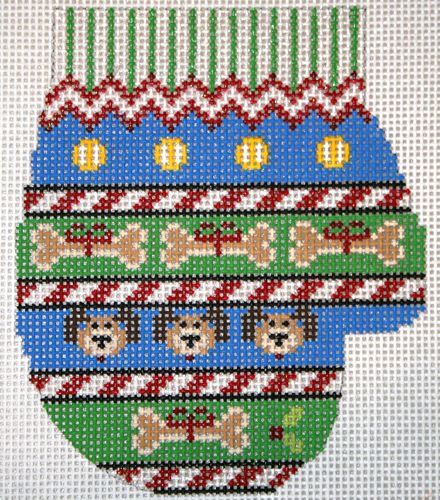 The Meredith Collection Dog Sampler Ornament Needlepoint Canvas