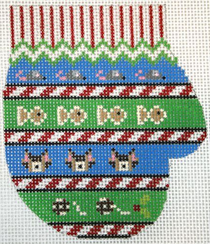 The Meredith Collection Cat Sampler Ornament Needlepoint Canvas