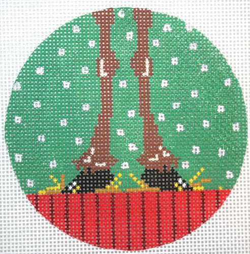 The Meredith Collection Rudolph Hooves Needlepoint Canvas