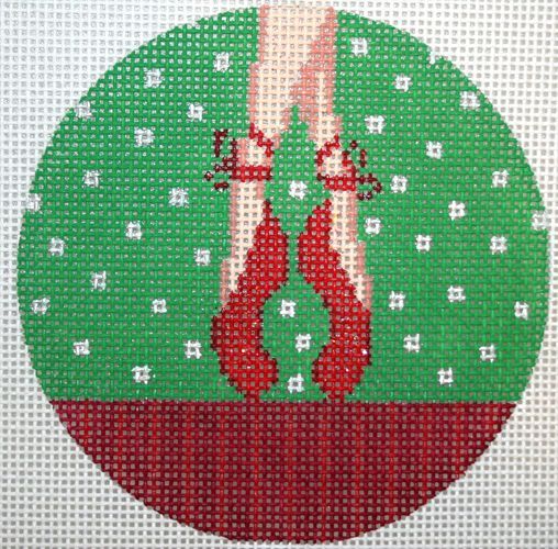 The Meredith Collection Red Ballet Shoes Needlepoint Canvas