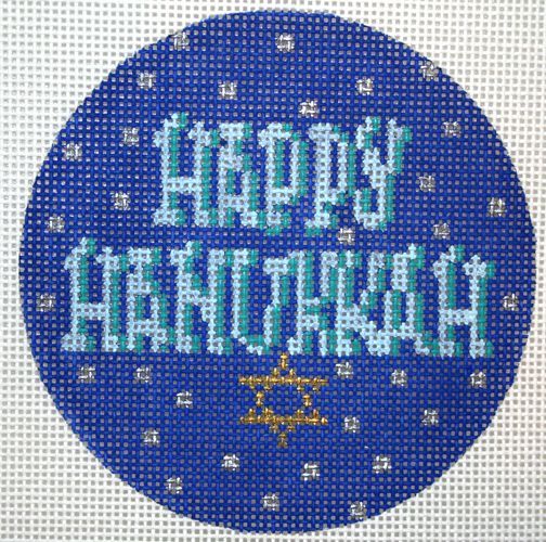 The Meredith Collection Hanukkah Round Needlepoint Canvas