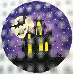 The Meredith Collection Haunted House Round Needlepoint Canvas