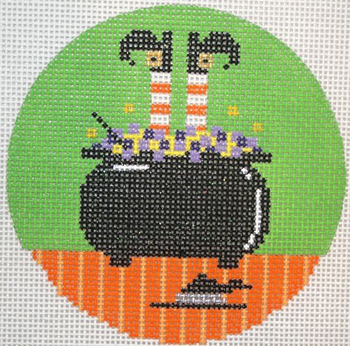 The Meredith Collection Witches Brew Round Needlepoint Canvas