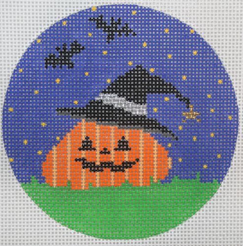 The Meredith Collection The Great Pumpkin Round Needlepoint Canvas
