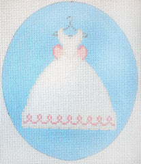 The Meredith Collection Wedding dress oval Needlepoint Canvas