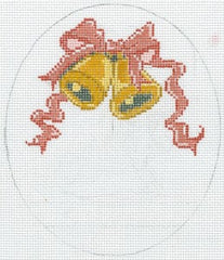 The Meredith Collection Bells with Pink Ribbon Needlepoint Canvas