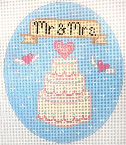 The Meredith Collection Wedding Cake Oval Needlepoint Canvas