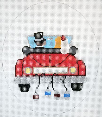 The Meredith Collection Just Married Oval Needlepoint Canvas