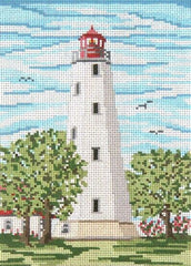 Needle Crossings Sandy Hook Lighthouse Needlepoint Canvas - 18m