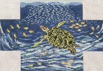 Needle Crossings Sea Turtle Brick Cover Needlepoint Canvas