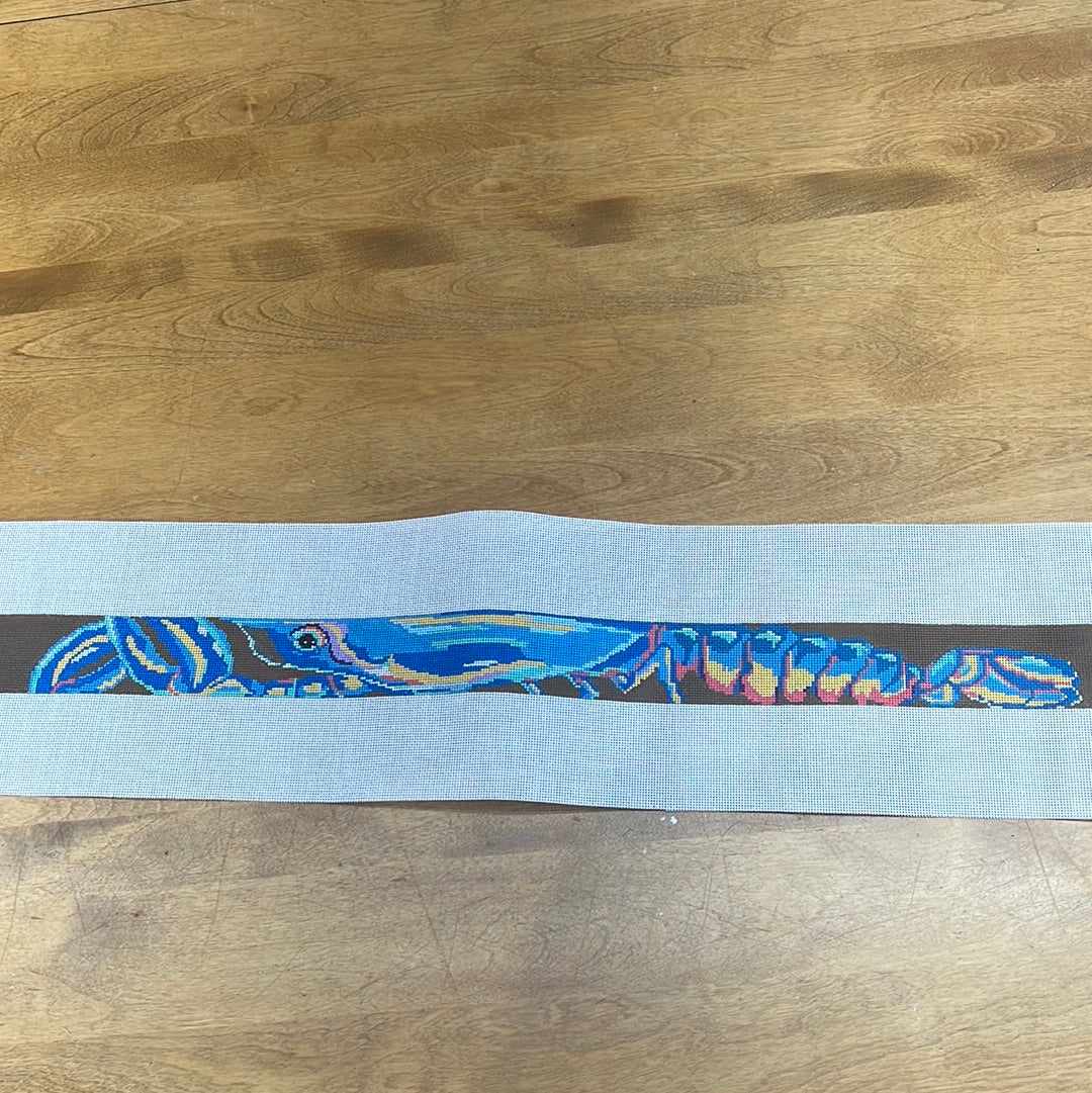 The Gingham Stitchery Amelia Bond Designs Blue Lobster Belt Needlepoint Canvas