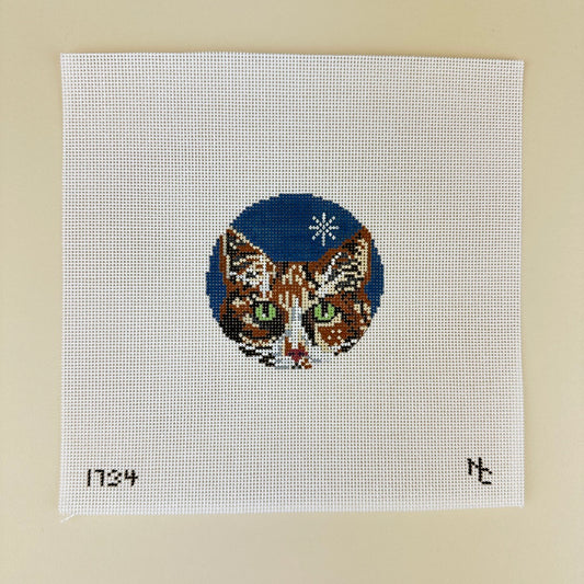 Needle Crossings Calico Cat Ornament Needlepoint Canvas