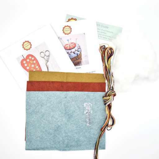 Corinne Lapierre Embroidered Scissors Pouch and Mini Pin Cushion Felt Craft Kit