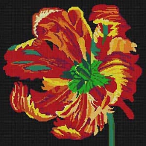 The Meredith Collection Treglown Designs Big Red Flower Needlepoint Canvas