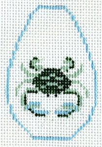 The Meredith Collection Blue Crab Key Chain Needlepoint Canvas
