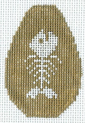 The Meredith Collection Bone Fish Khaki Key Chain Needlepoint Canvas