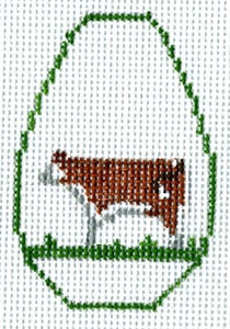 The Meredith Collection Cow Key Chain Needlepoint Canvas