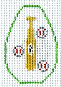 The Meredith Collection Basketball Bat and Balls Key Ch Needlepoint Canvas