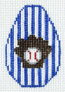 The Meredith Collection Baseball and Glove Key Chain Needlepoint Canvas