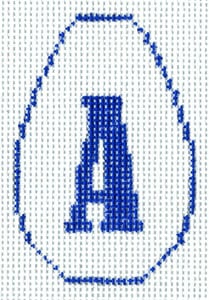 The Meredith Collection Blue Initial Key Chain Needlepoint Canvas
