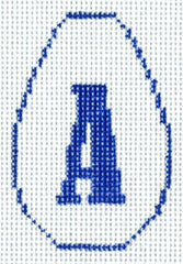 The Meredith Collection Blue Initial Key Chain Needlepoint Canvas