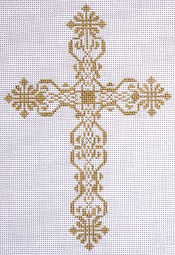 Lee's Needle Arts Cross Gold 4 Needlepoint Canvas