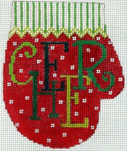 The Meredith Collection Cheer Mitten Ornament Needlepoint Canvas
