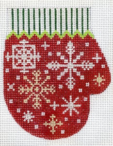The Meredith Collection Christmas Snowflakered Ornament Needlepoint Canvas