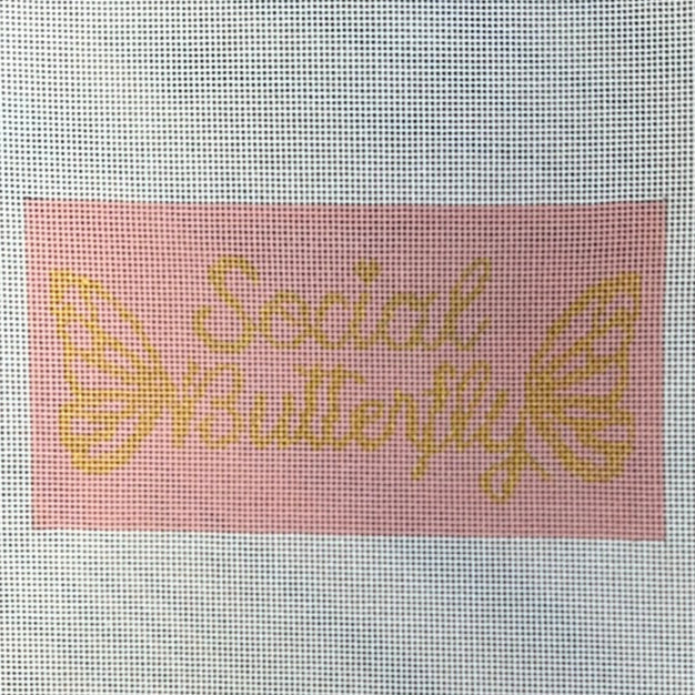 The Gingham Stitchery Kirkland Design Studios Social Butterfly Insert Needlepoint Canvas