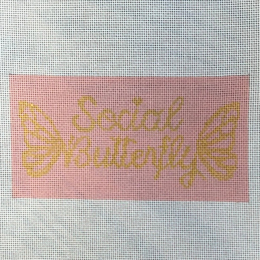 The Gingham Stitchery Kirkland Design Studios Social Butterfly Insert Needlepoint Canvas