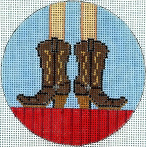 The Meredith Collection Cowgirl Boots Needlepoint Canvas