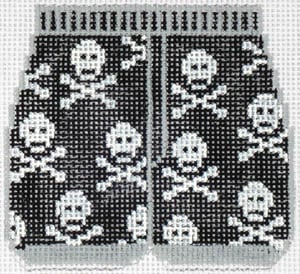 The Meredith Collection Boxers Skull and Crossbones Needlepoint Canvas