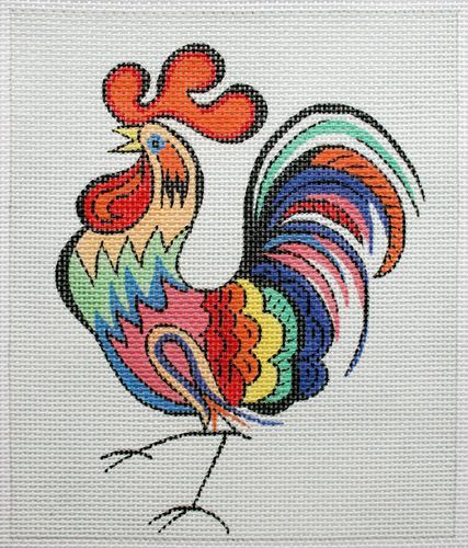Lee's Needle Arts Multi Colored Rooster Needlepoint Canvas